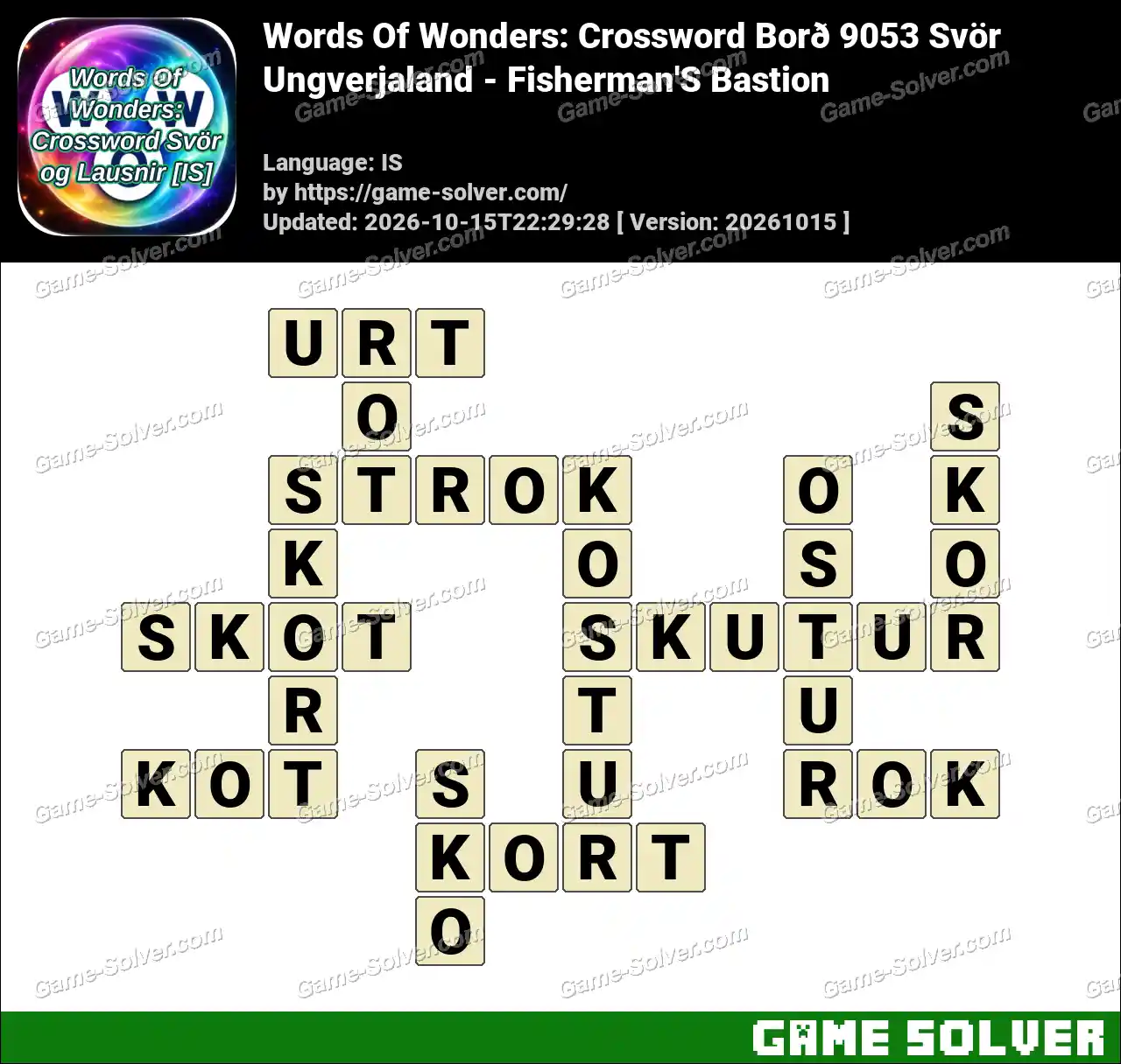 Words Of Wonders: Crossword Borð 9053 Svör – Ungverjaland – Fisherman’S Bastion